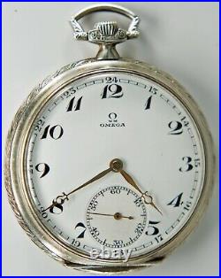 Vintage Omega Pocket Watch Silver Case