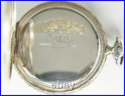 Vintage Omega Pocket Watch Silver Case