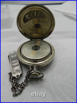 Vintage Original Hebdomas 8 Jours 8 day Pocket Watch, runs, silver case+sterling