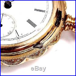 Vintage Rockford 14K Gold 17 Jewels 16 Size Scalloped Elgin Case Pocketwatch