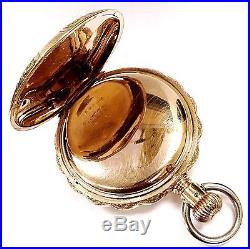 Vintage Rockford 14K Gold 17 Jewels 16 Size Scalloped Elgin Case Pocketwatch