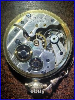 Vintage Stratford Langendorf Gold Case Swiss Pocket As Is