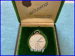 Vintage Swiss Made Helbros Mechanical Wind Up Pocket Watch with the Case