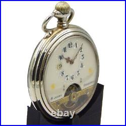 Vintage Swiss pocket watch HEBDOMAS, 8 Jours, 8 day, steel case