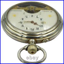 Vintage Swiss pocket watch HEBDOMAS, 8 Jours, 8 day, steel case