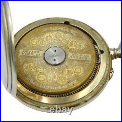 Vintage Swiss pocket watch HEBDOMAS, 8 Jours, 8 day, steel case