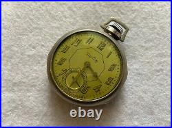 Vintage Tip Top by New Haven Mechanical Wind Up Pocket Watch with Case Issue