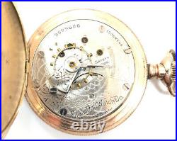 Vintage Victorian Yellow Gold Filled Elgin 1902 18S Hunter Case Pocket Watch
