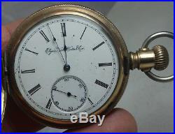 Vintage Waltham Gf Hunting Case 18 Size Pocket Watch Circa 1800s