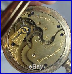Vintage Waltham Gf Hunting Case 18 Size Pocket Watch Circa 1800s