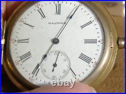Vintage Waltham Gold Plated Hunters Case Pocket Watch -working -15j