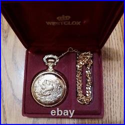 Vintage Westclox Mechanical Wind Up Pocket Watch with the Case