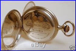Vintage Zenith Pocket Watch 0.900 Solid Silver Textured Case All Original Nice
