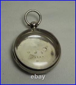 Vtg 1850 Sterling Silver Pocket Watch Case Watchmaker Key Wind With Hallmarks Uk