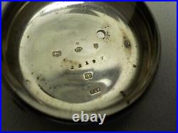 Vtg 1850 Sterling Silver Pocket Watch Case Watchmaker Key Wind With Hallmarks Uk