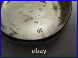 Vtg 1850 Sterling Silver Pocket Watch Case Watchmaker Key Wind With Hallmarks Uk