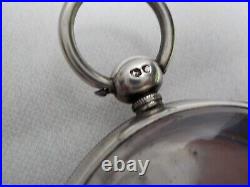 Vtg 1850 Sterling Silver Pocket Watch Case Watchmaker Key Wind With Hallmarks Uk