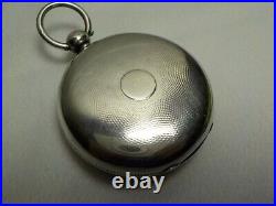 Vtg 1850 Sterling Silver Pocket Watch Case Watchmaker Key Wind With Hallmarks Uk