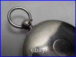 Vtg 1850 Sterling Silver Pocket Watch Case Watchmaker Key Wind With Hallmarks Uk
