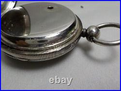 Vtg 1850 Sterling Silver Pocket Watch Case Watchmaker Key Wind With Hallmarks Uk