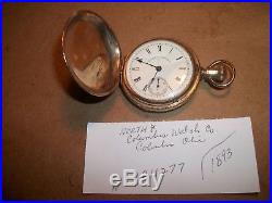 Vtg. 1893 Columbus Watch Co. North Star Movement Pocket Watch/GF Hunter's Case