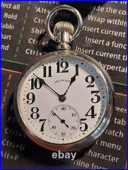 Vtg 1910 Illinois Sangamo Special Pocket Watch 23 Jewels Display Case RR (VIDEO)