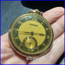 Vtg Bulova Pocket Watch 15 Jewel Art Deco 10k Rolled GP Case Manual Works