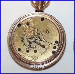 Vtg Elgin Nat'l Watch Co Pocket Watch Etched Fahys #1 Case runs 593969