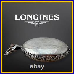 Vtg Longines Chronograp Couter Silver Case 900 Porcelain Dial Working 1910 #0019