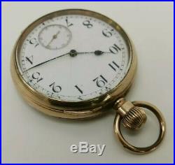 Vtg c1900 Labrador Louis Brandt (Omega) Fahys USA Gold Plate Cased Pocket Watch