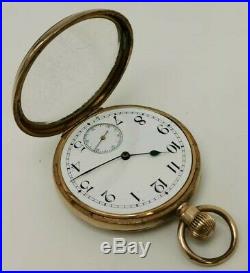 Vtg c1900 Labrador Louis Brandt (Omega) Fahys USA Gold Plate Cased Pocket Watch