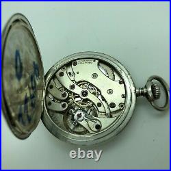 W1030 ULYSSE NARDIN LOCLE & GENEVE Pocket watch Silver case Double lid PR