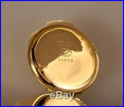 WALTHAM 14k MULTICOLOR SOLID GOLD BOX HINGE HUNTER CASE FANCY DIAL POCKET WATCH