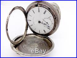 Waltham 1866 Eagle Carved F Marquand Coin Silver Hunter Case Pocket Watch, Runs