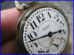 WALTHAM 21J RIVERSIDE LEFT HA LEVER SET FANCY RAILROAD CASE RUNNING Pocket Watch