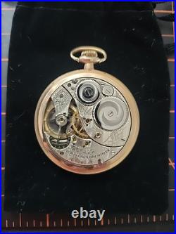 WORKING 1914 Elgin 12s 17J Pocket Watch Rolled GP Wadsworth Rambler Case