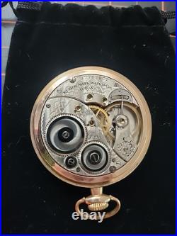 WORKING 1914 Elgin 12s 17J Pocket Watch Rolled GP Wadsworth Rambler Case