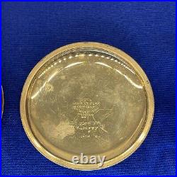 WORKING 1920s Illinois 60 Hr 3 Position 19 Jewels Pocket Watch 10K Gold + Case