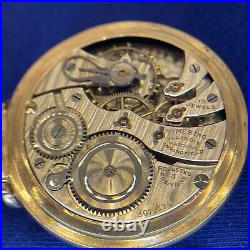 WORKING 1920s Illinois 60 Hr 3 Position 19 Jewels Pocket Watch 10K Gold + Case