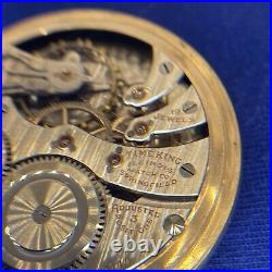 WORKING 1920s Illinois 60 Hr 3 Position 19 Jewels Pocket Watch 10K Gold + Case