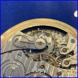 WORKING 1920s Illinois 60 Hr 3 Position 19 Jewels Pocket Watch 10K Gold + Case