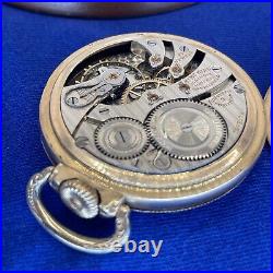 WORKING 1920s Illinois 60 Hr 3 Position 19 Jewels Pocket Watch 10K Gold + Case