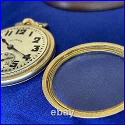 WORKING 1920s Illinois 60 Hr 3 Position 19 Jewels Pocket Watch 10K Gold + Case