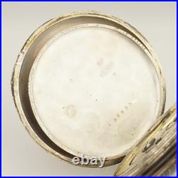 WORKING! HELA Niello Solid Silver Pocket Watch no fusee no duplex no repeater