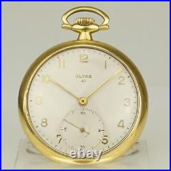 WORKING! Pocket Watch ULTRA incl CASE Gold pl. Men's no fusee duplex no repeater