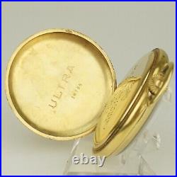 WORKING! Pocket Watch ULTRA incl CASE Gold pl. Men's no fusee duplex no repeater