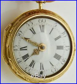 WOW! Museum Martineau 22k coin gold pair case Repousse Verge Fusee pocket watch