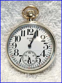 WWII Elgin Railroad B. W. Raymond 16S 21J Jewel Pocket Watch Custom Navy Case
