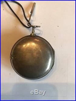 W. Robins Dublin Fusee Verge Silver Hlmk. Pair Case Pocket Watch Circa 1700s