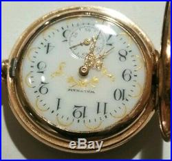 Waltham 0S. 15 Jewels mint fancy dial (1903)14K. Multi-color gold filled case